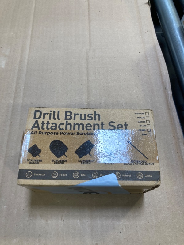 Photo 1 of Holikme 6Pack Drill Brush Power Scrubber Cleaning Brush Extended Long Attachment Set All Purpose Drill Scrub Brushes Kit for Grout, Floor, Tub, Shower, Tile, Bathroom and Kitchen Surface White
