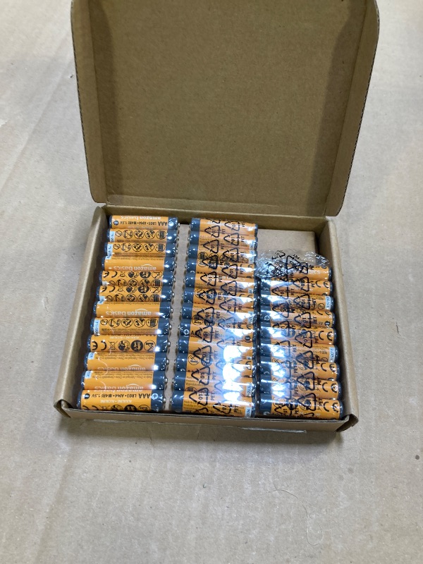 Photo 1 of Amazon Basics AAA Alkaline High-Performance Batteries, 1.5 Volt, 10-Year Shelf Life, 36 Count (Pack of 1)