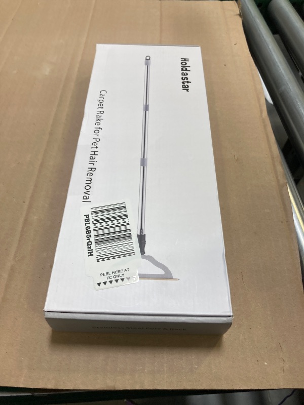 Photo 1 of 47“ Adjustable Long Handle Carpet Rake Pet Hair Remover, Reusable Large Metal Lint Remover Brush for Embedded Fur Removal from Low Pile Rugs Stairs, Carpet Brush Scraper Dog Cat Hair Remover Broom