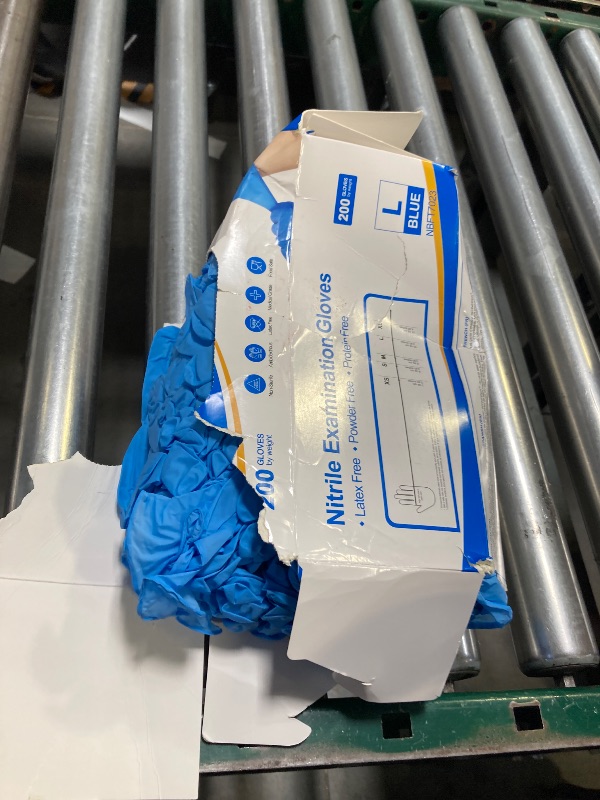 Photo 1 of Schneider Nitrile Exam Gloves, Large, 200-ct Box, 4 mil, Blue Gloves Disposable Latex Free, Powder Free Medical Gloves for Cooking, Cleaning, Examination, NBFT7023 size large 