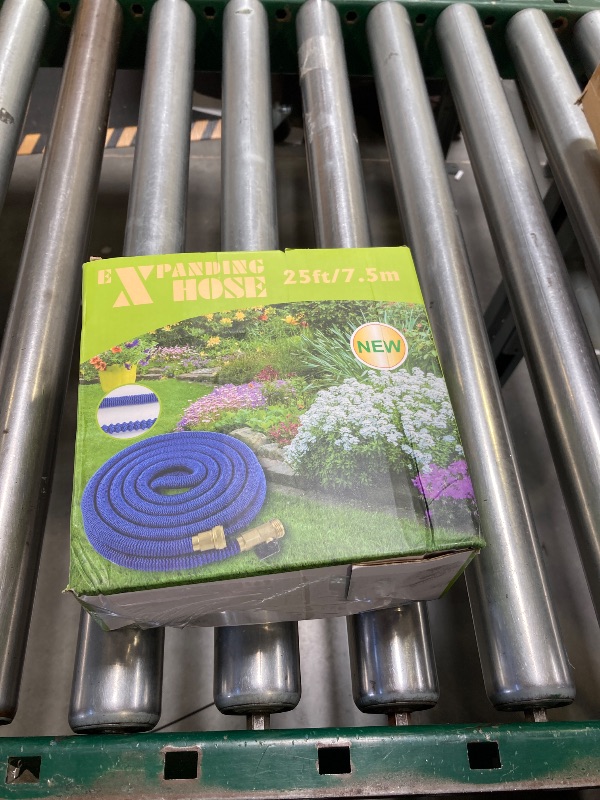 Photo 1 of 25 ft Expandable Garden Hose with 10 Pattern Spray Nozzle, Flexible Expanding Water Hoses with 3/4" Solid Brass Fittings for Gardening, Washing - Garden Hose