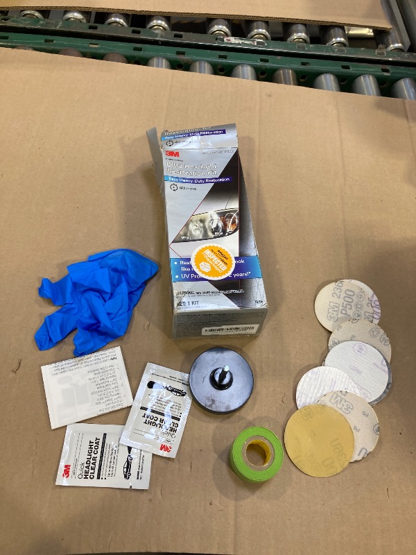 Photo 1 of 3M Ultra Headlight Restoration Kit, Contains Masking Tape, Light Sanding Discs, Wax Protectant and More, Use on Plastic Lenses Headlights, Taillights and More, Easy Heavy-Duty Restoration (39195)