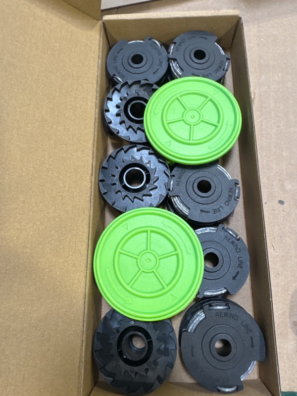 Photo 1 of YWTESCH 12 Pack 0.065" Trimmer Line Compatible with Greenworks Weed Wacker, 18Ft String Trimmer Refill Dual Line Weed Eater String Replacement Spool (10-Pack) Cap Cover(2-Pack)