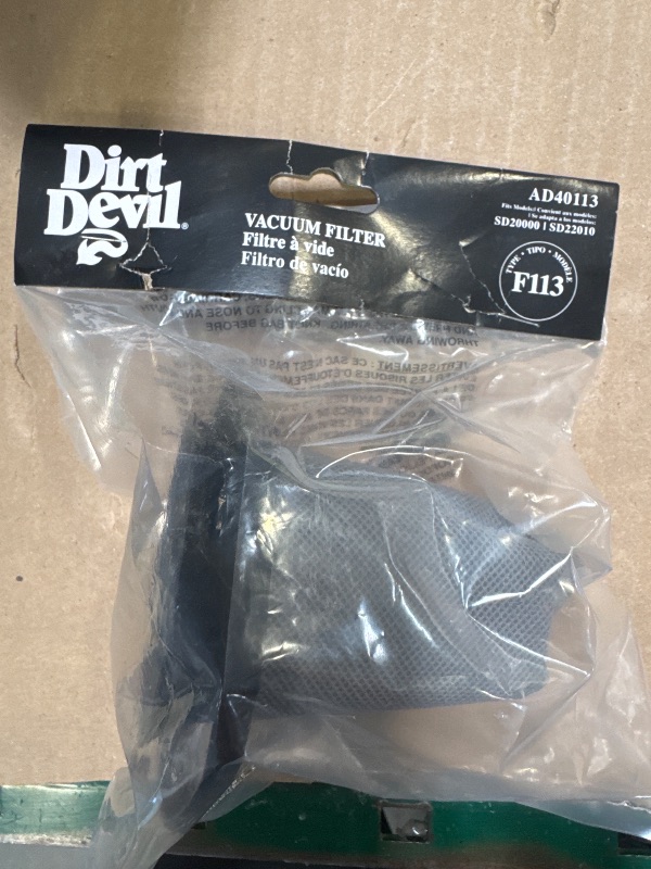 Photo 1 of Dirt Devil Vacuum Filter for SimpliStik Vacs, Reusable, Style F113, Gray, High-Performance Filtration, Part # AD4011, Dirt Devil Vacuum Filters Replacement