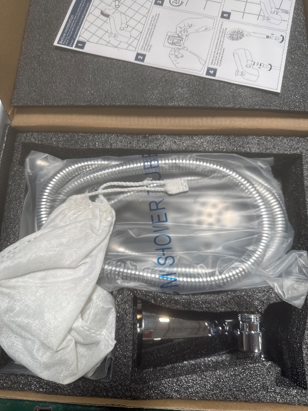 Photo 1 of YASINU All Metal Bathtub Faucet with Sprayer 10 Settings, Tub Spout with Diverter Chrome