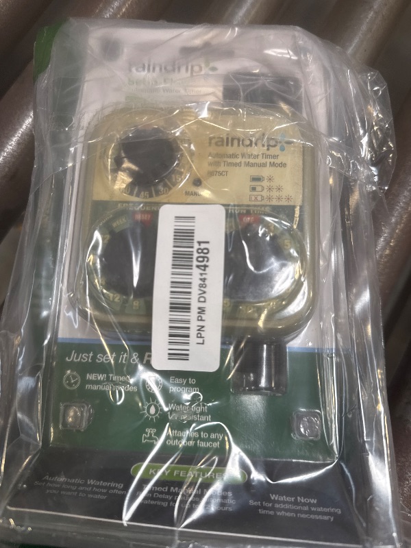 Photo 1 of Raindrip R675CT Analog 3-Dial Water, Sprinkler Timer with Rain Delay for Drip Irrigation, Garden, Self-Watering
