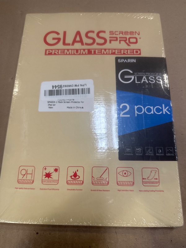 Photo 1 of SPARIN 2 Pack Screen Protector for iPad Air 11-inch M3 2025 & M2 2024, (iPad Air 7th/6th Generation), Tempered Glass-Apple Pencil Pro & Case Compatible, Anti-Scratches, High Definition