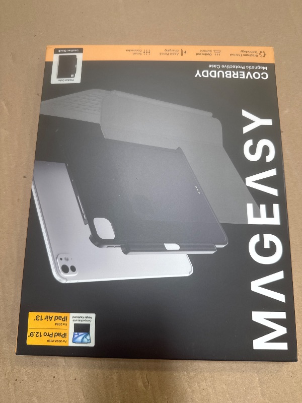 Photo 1 of MAGEASY CoverBuddy for M3/M2 iPad Air 13” (2024-2025) - iPad Air Case Compatible with Magic Keyboard, Enhanced Thickness & Heat Dissipation, with Pencil Holder - Black (5.0 Leather)