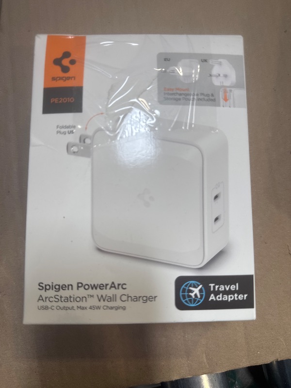Photo 1 of Spigen 45W Universal Plug for Travel US EU UK Dual USB C Wall Charger 20W Output International for Fast Charger for iPhone 16 15 14 13 12 Plus Pro Max Mini iPad MacBook Air Steam Deck Pixel 9 8 Fold