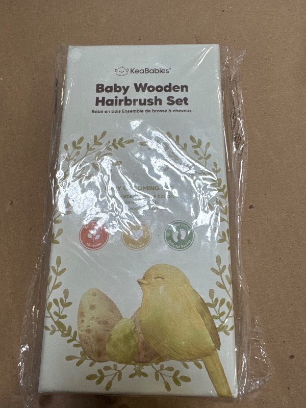 Photo 1 of Baby Hair Brush and Comb Set for Newborn - Wooden Baby Hair Brush Set with Soft Goat Bristle, Baby Brush Set for Newborns Baby Brush and Comb Set Girl, Boy, Toddler Cradle Cap Brush (Oval, Walnut)