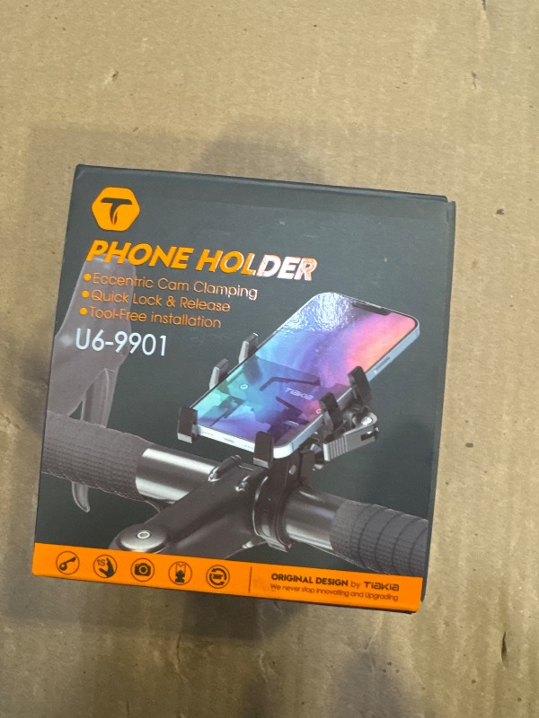 Photo 1 of Tiakia Bike Phone Mount Holder, Aluminum Motorcycle Phone Mount, Handlebar Mounted Cell Phone Holder for Bike, 360° Rotation, Universal Bicycle Phone Mount for 4.5-7 Inch Phones