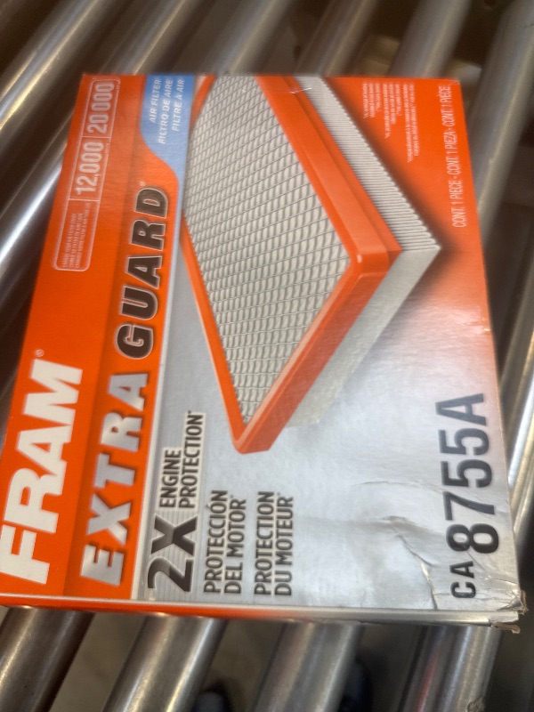 Photo 1 of FRAM Extra Guard CA8755A Replacement Engine Air Filter for Select Cadillac, Chevrolet, and GMC Models, Provides Up to 12 Months or 12,000 Miles Filter Protection