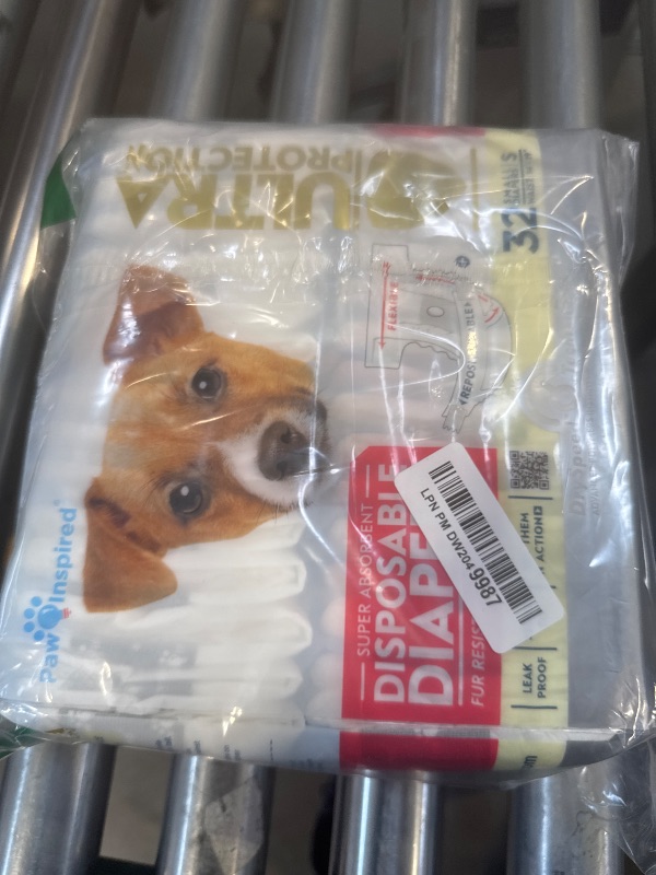 Photo 1 of Paw Inspired 32ct Disposable Dog Diapers | Female Dog Diapers Ultra Protection | Diapers for Dogs in Heat, Excitable Urination, or Incontinence (Small)
