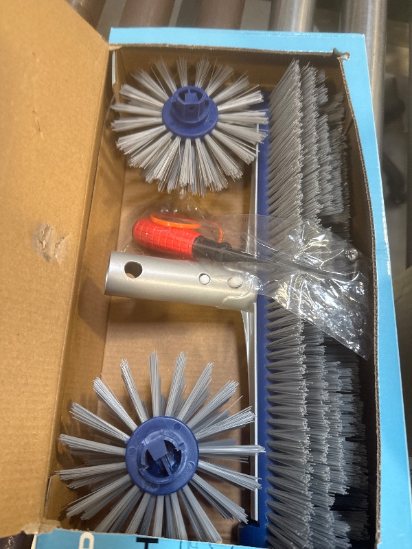 Photo 1 of POOLAZA 360 Degree Pool Brush - Heavy Duty, Premium Bristle & Aluminum Handle for Inground & Above-Ground Pools