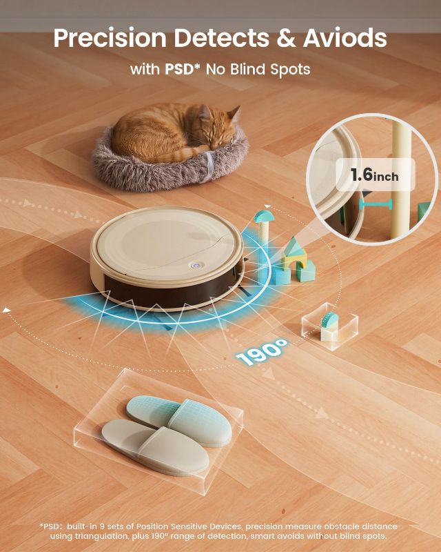 Photo 1 of Lefant M310 Robot Vacuum Cleaner, 4500Pa Strong Suction with PreciSense Avoiding, Slim, Self-Charging, 160Mins Runtime, App/Wi-Fi/Alexa, Ideal for Pet Hair & Hard Floor Cleaning