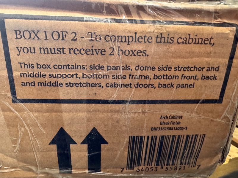 Photo 1 of BOX 1 OF 2 Better Homes & Gardens Juliet Solid Wood Frame Arc Cabinet Black Finish Box 1 of 2
