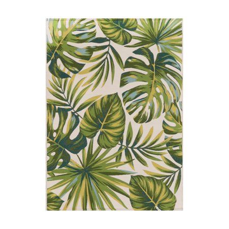 Photo 1 of Better Homes & Gardens Green Palm Leaf Woven Outdoor Rug 7 X 10
