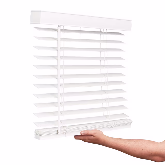 Photo 1 of 2" Faux Wood Cordless Blinds, White 54x36