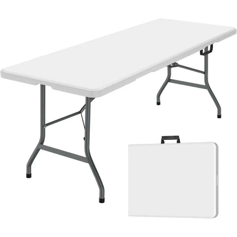 Photo 1 of 6 ft Folding Table, White 