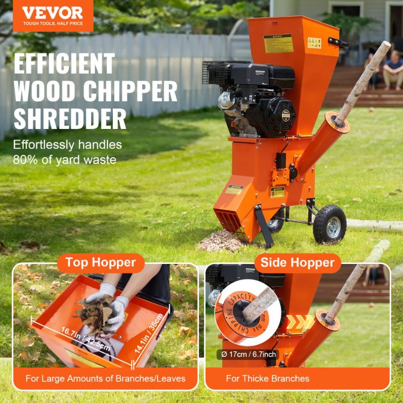 Photo 1 of VEVOR Wood Chipper Shredder Mulcher 12 HP HeavyDuty Gas Powered 6.7” 420cc 8.6kW
