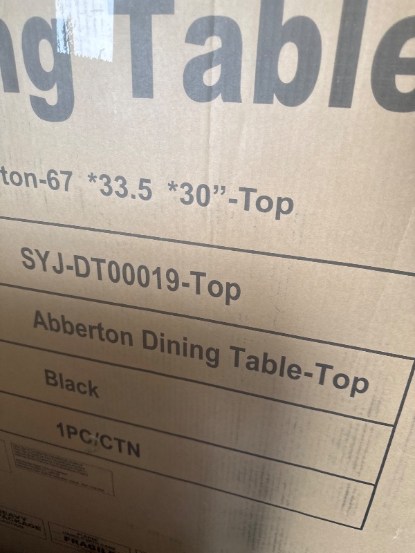 Photo 1 of *BOX 1 OF 2//TOP ONLY* Abberton  Dining Table TOP Oval Kitchen Table,Black
