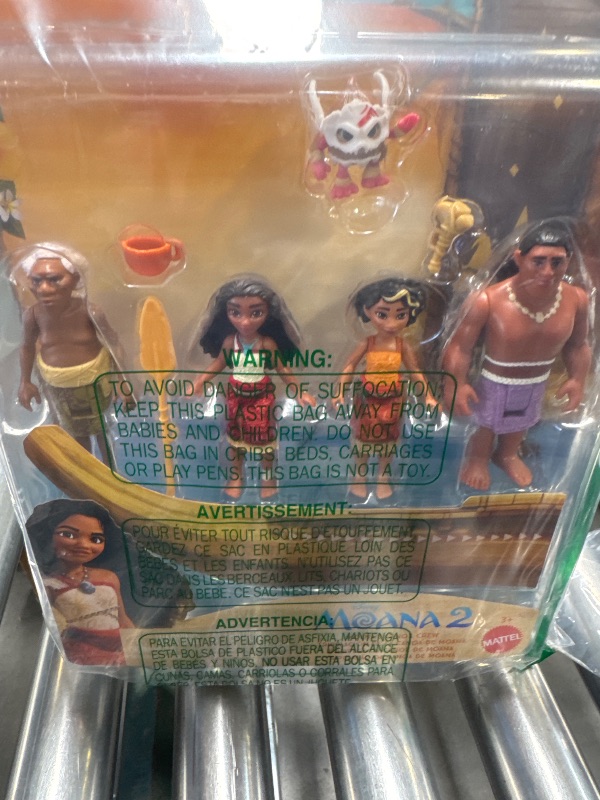 Photo 1 of Mattel Disney Moana 2 Toys, Moana’s Canoe Crew Playset with 5 Small Dolls in Signature Outfits & 3 Accessories, Inspired by The Movie