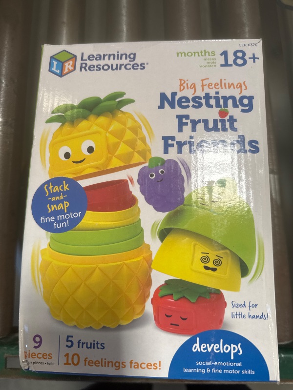 Photo 1 of Learning Resources Big Feelings Nesting Fruit Friends, Social Emotional Toys for Toddlers, Sensory Toys, Speech Therapy Materials, Easter Toys ,Ages 18+ Months, 9 Pieces