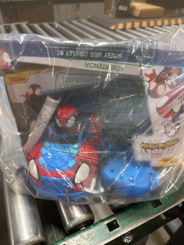 Photo 1 of Marvel Spidey and His Amazing Friends Web Crawler RC - Remote-Controlled Vehicle - Features Built-in Super Hero with 4 Controller Functions, Blue & Red