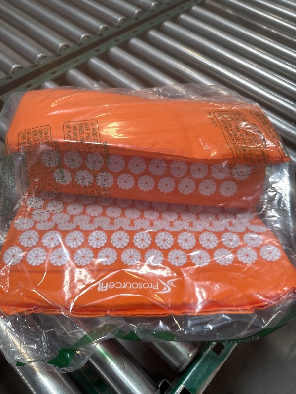 Photo 1 of ProsourceFit Acupressure Mat and Pillow Set for Back/Neck Pain Relief and Muscle Relaxation, Orange