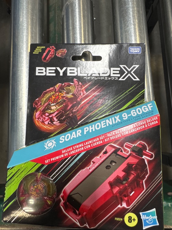 Photo 1 of BEYBLADE X Soar Phoenix 9-60GF Deluxe String Launcher Set with Attack Type Right-Spinning Top Toy; Great Gift for 8 Year Old Boys and Girls
