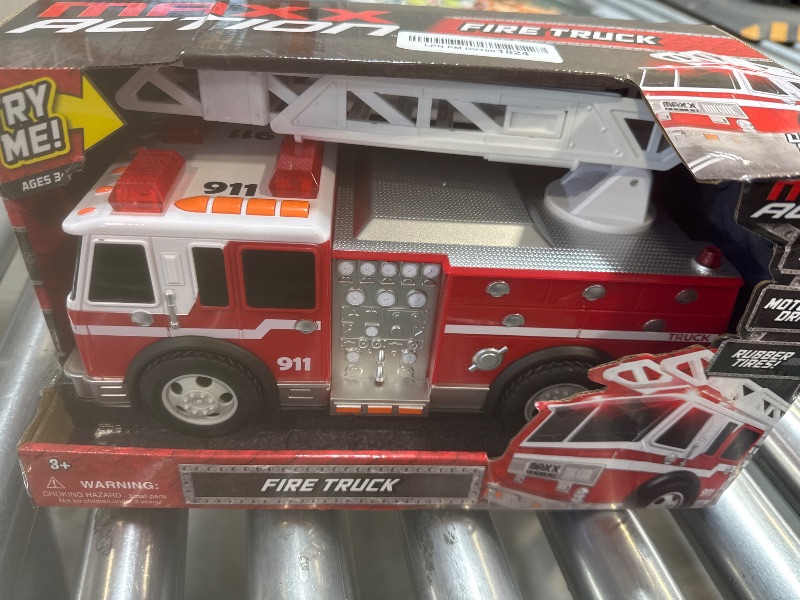 Photo 1 of Sunny Days Entertainment Maxx Action 12’’ Large Fire Truck – Lights and Sounds Vehicle with Extendable Ladder | Motorized Drive and Soft Grip Tires | Red Firetruck Toys for Kids 3-8