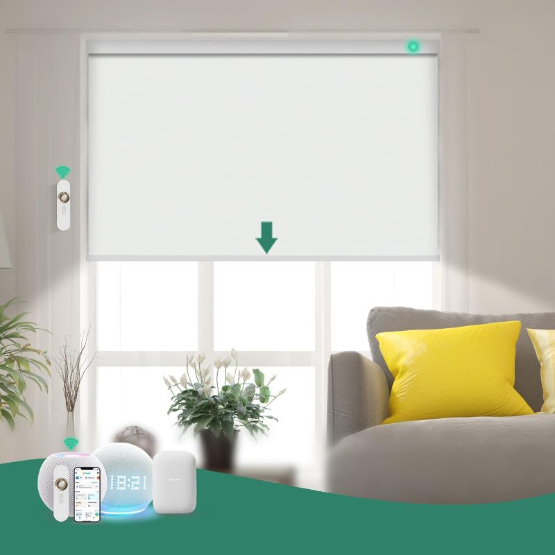 Photo 1 of Bliwans Roller Window Shades, Cordless Window Blinds, Blackout Window Shades Window Treatments Door Blinds for Home, Office, Kitchen, 30" W X 72" H, White