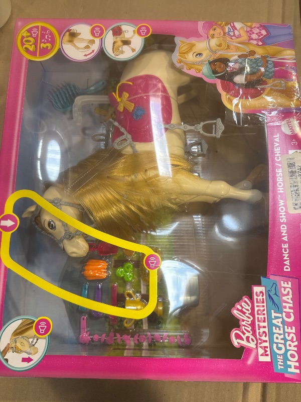 Photo 1 of Barbie Horse with Sounds, Music & Accessories, Inspired The Great Horse Chase, Toy Moves, Dances & Blinks Eyes