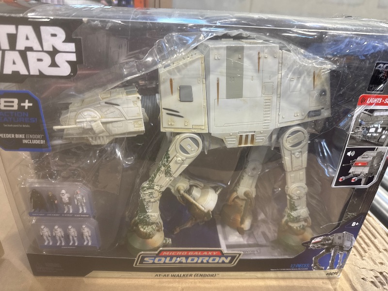 Photo 1 of STAR WARS Micro Galaxy Squadron at-at Walker (Endor) Amazon Exclusive - 10-Inch Vehicle with Lights, Sounds, Action Zones, and Accessories (Toys for Kids Ages 8 and Up)