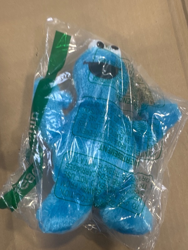 Photo 1 of Just Play Sesame Street Friends 8-inch Cookie Monster Plush Stuffed Animal, Recycled Filling, Kids Toys for Ages 18 Month