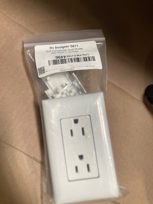 Photo 1 of RV Designer S811, Self Contained Dual Outlet with Cover Plate, White, AC Electrical