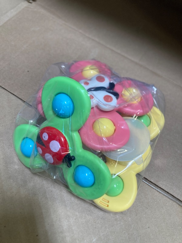 Photo 1 of LiKee Strong Suction Cup Fidget Rotating Sensory Bath Toys for Baby 12 18 Months Airplane Car Travel Table & Window Toys for 1 2 Years Old Toddler Boys and Girls (Insect-1)