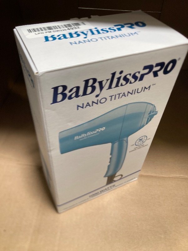 Photo 1 of BaBylissPRO Nano Titanium Travel Dryer, Blue