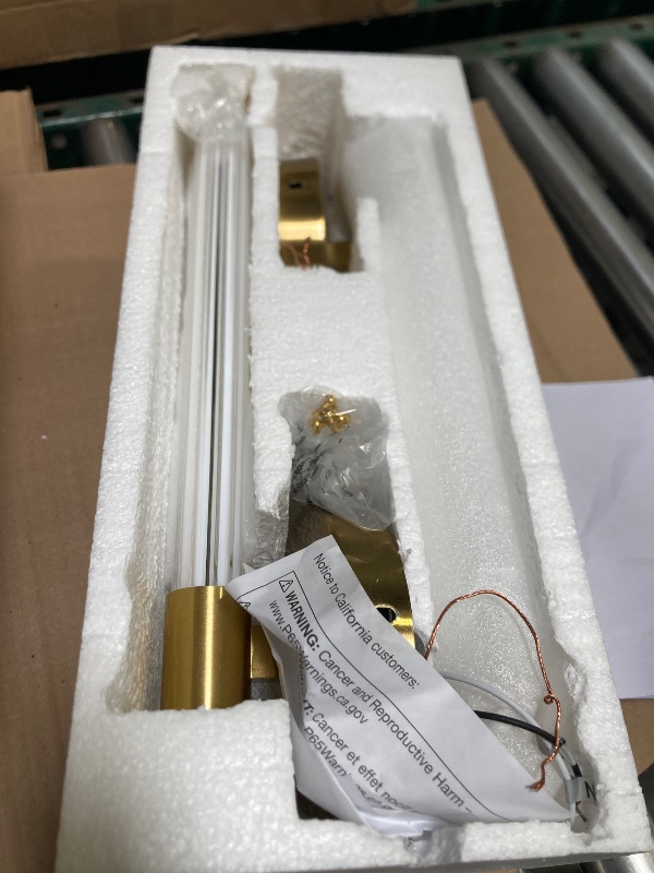 Photo 1 of Bathroom Vanity Lights Set of 2 with Remote, Gold 3000K-6000K & Dimming Vanity Light Bar Over Mirror, Modern LED Bathroom Linear Wall Sconce with 360° Full Lighting Acrylic Shade, 24.5 inch Hardwire