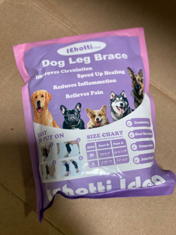 Photo 1 of IEhotti Dog Leg Brace for Rear Leg/Hock/Ankle, Dog Hip Brace for Bottom Joint Post-Operative Recovery, Strong Support Help, Dog Braces for Torn ACL CCL Leg Injuries, 1 Pair, Medium