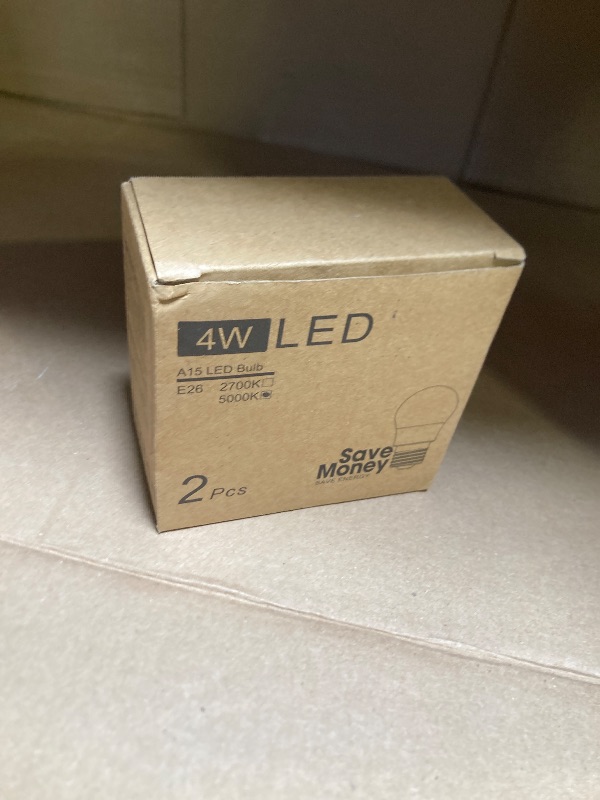 Photo 1 of LED Refrigerator Light Bulb 40 Watt Equivalent, 120V Fridge Appliance Light Bulb 4W Daylight White 5000K, Waterproof A15 Fridge Light Bulbs 450LM, E26 Freezer Light Bulbs Non-dimmable, 2Packs