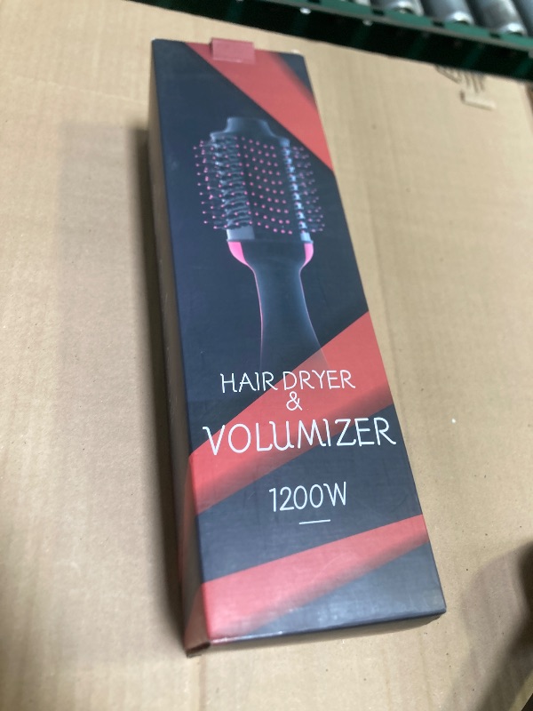 Photo 1 of Dual Voltage Hair Dryer Brush with Negative Ion Anti-frizz Styler - Hot Air Volumizer for 110V-120V/220V-240V European and Travel Use