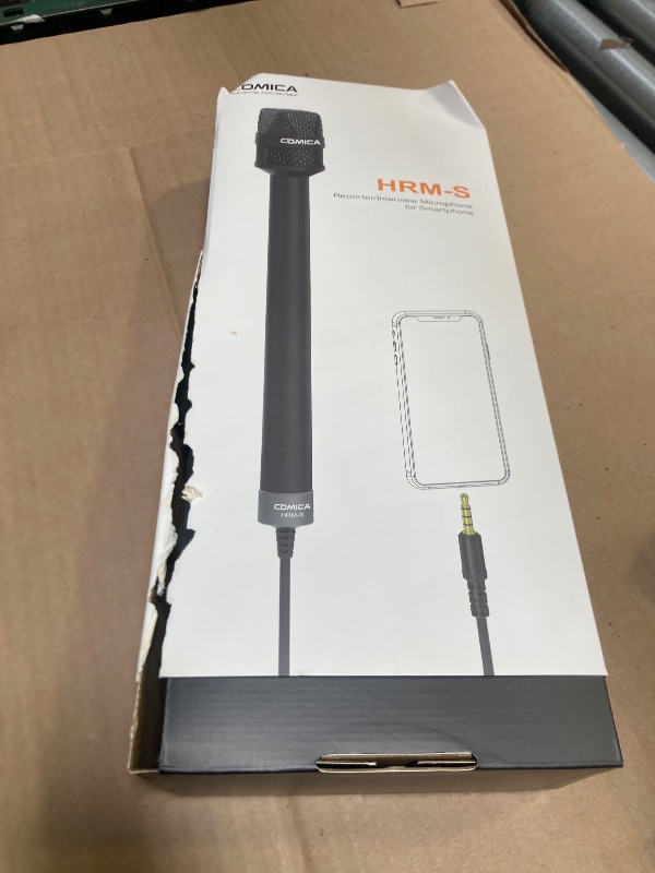 Photo 1 of COMICA Handheld Interview Microphone, HRM-S 3.5mm TRRS Cardioid Condenser Reporter Microphone for Recording, Speech, Stage, Vocal Mic for Smartphones Laptops and DSLR Cameras