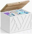 Photo 1 of Tampon Holder for Bathroom Decor, Feminine Product Organizer with Lid, Shark Week Tampon Storage, Wood Pad and Tampon Organizer for Toilet Organizer, Bathroom Accessories Box for Girl Stuff