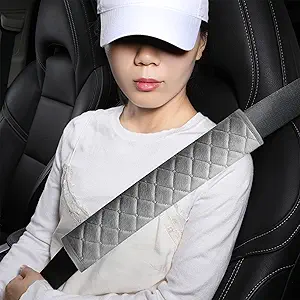 Photo 1 of Extra Long Seatbelt Covers for Adults Kids Women & Men, Soft Car Seat Belt Strap Cushion for Sedan, SUV, Trucks, Shoulder Neck Chest Protector Pads, Auto Accessories, 2pcs, Gray, 10.5in