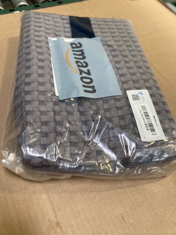 Photo 1 of Bedsure Cooling Cotton Waffle Weave Blanket - Lightweight Breathable Blanket of Rayon Derived from Bamboo for Hot Sleepers, Luxury Throws for Bed, Couch and Sofa, Dark Grey, 50x70 Inches