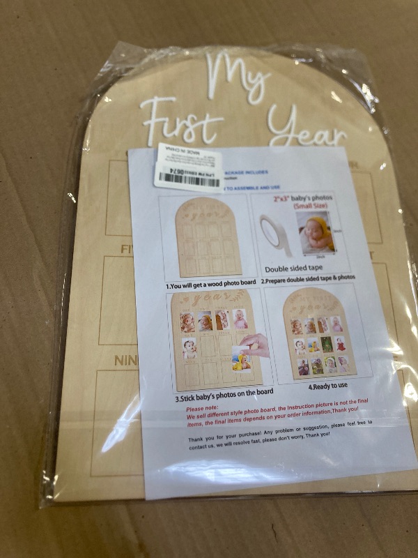 Photo 1 of One Year Birthday Wooden Photo Board My First Year Milestone Photo Board 12 Monthly Picture Frame Baby First year Wood Acrylic Sign 1st Birthday Decorations Baby Keepsake Gift