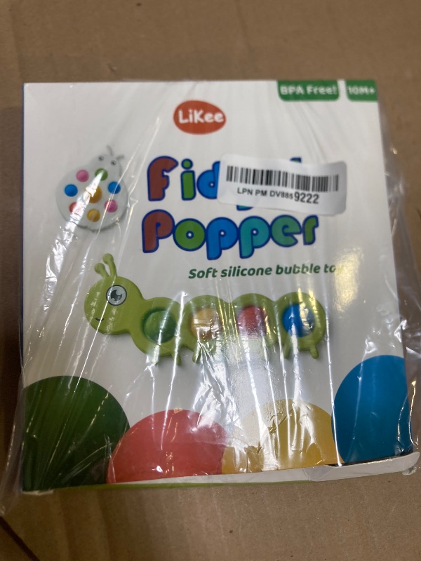 Photo 1 of LiKee Fidget Popper Sensory Baby Toys for 10+ Months, Montessori Busy Toy for 1 2 3 Years Old Toddlers Push and Popping Bubbles Fine Motor Skill, Travel Toys for Kids Ages 1-3 Stress Relief (2 Pieces)