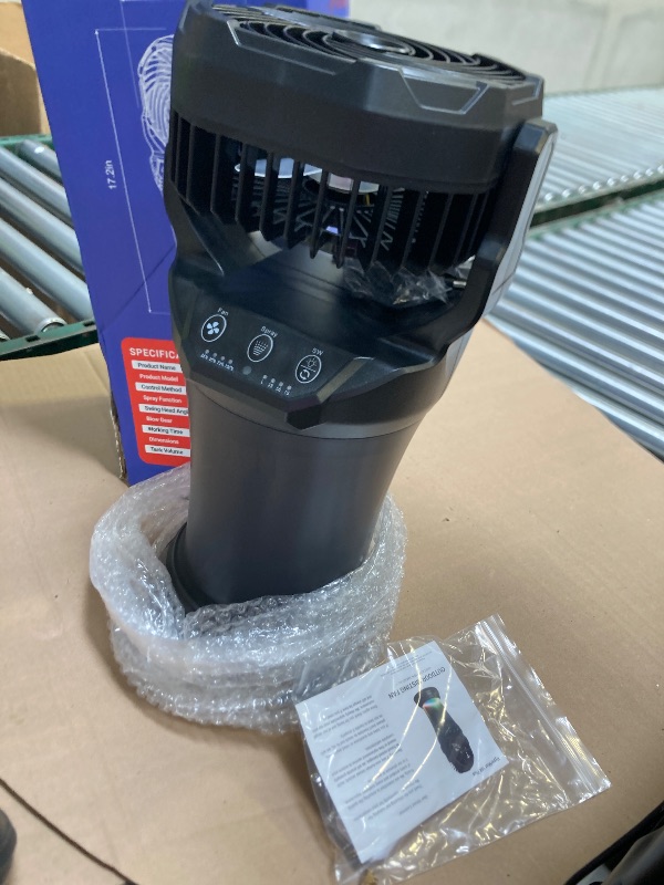 Photo 1 of Misting Fan Portable Camping Fan 42800mAh Battery Powered with Remote Control, RGB Ambient Light with 2L Bucket, Battery Indicator, 120° Auto Oscillating, Timing Function, Grip Handle