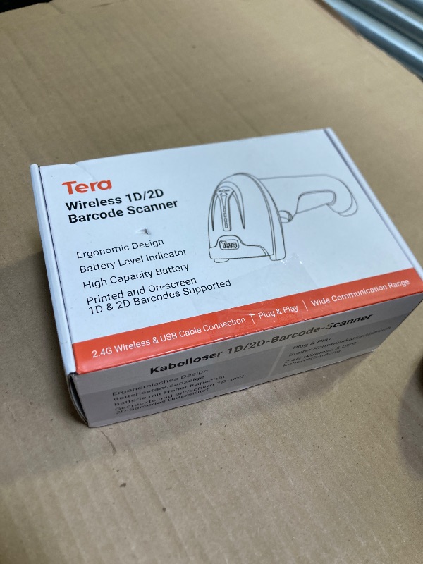Photo 1 of Tera 1D 2D QR Barcode Scanner Wireless and Wired with Battery Level Indicator Digital Printed Bar Codes Reader with Stand Portable Handheld Barcode Scanner Compact Plug and Play Model D5100-Z